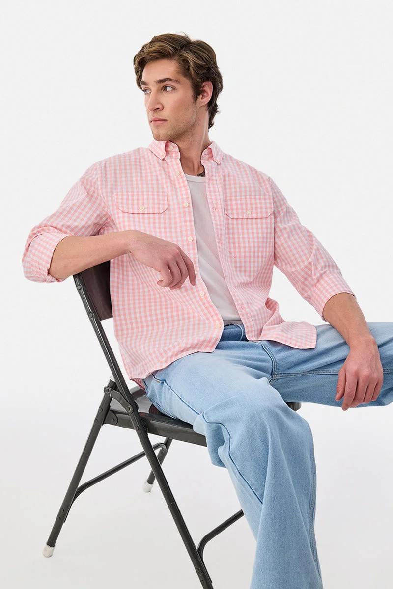 سنيتش Double Pocket Gingham Shirt